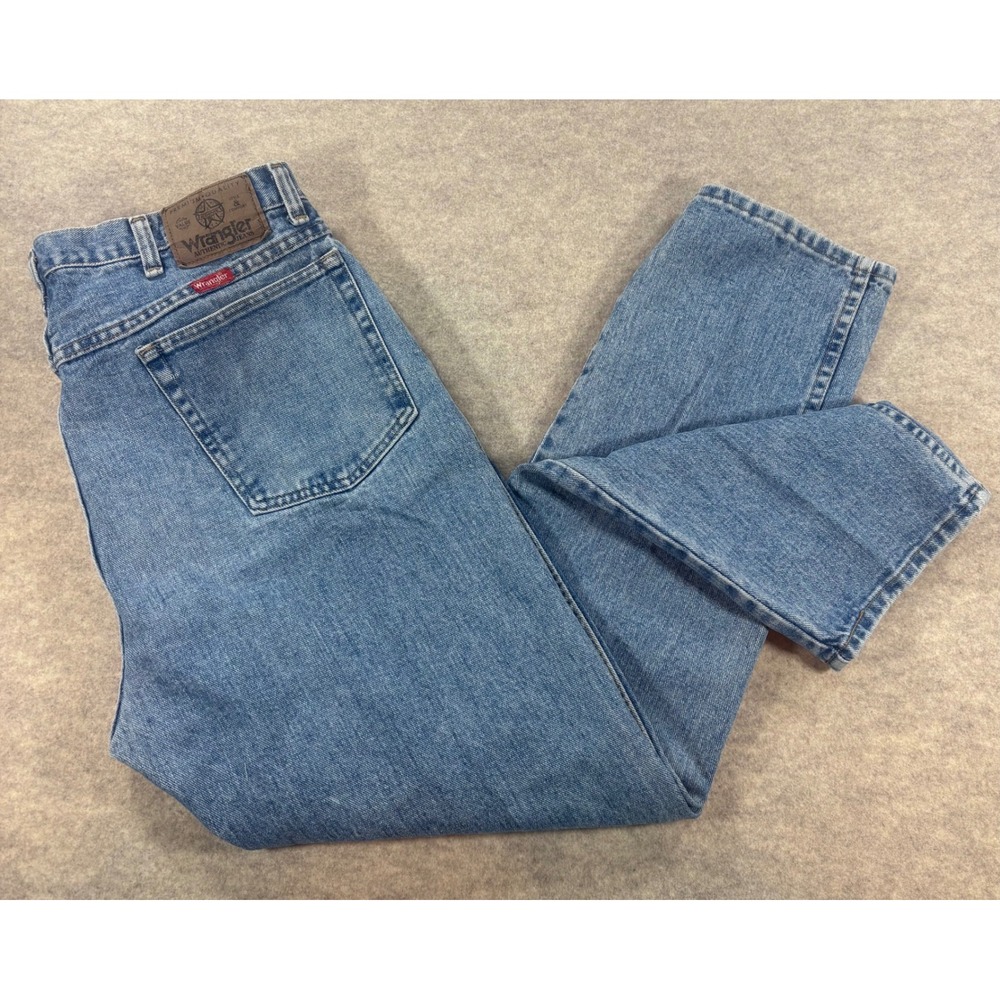Wrangler Authentic Jeans 96501AS Mens 36x30 Light Wash Straight Leg Made in USA